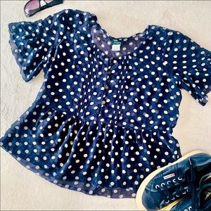 3/$25 j.crew silk polka dot blouse, size s